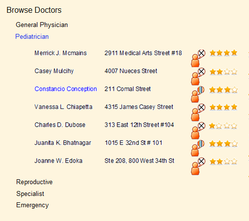 Browse available doctors